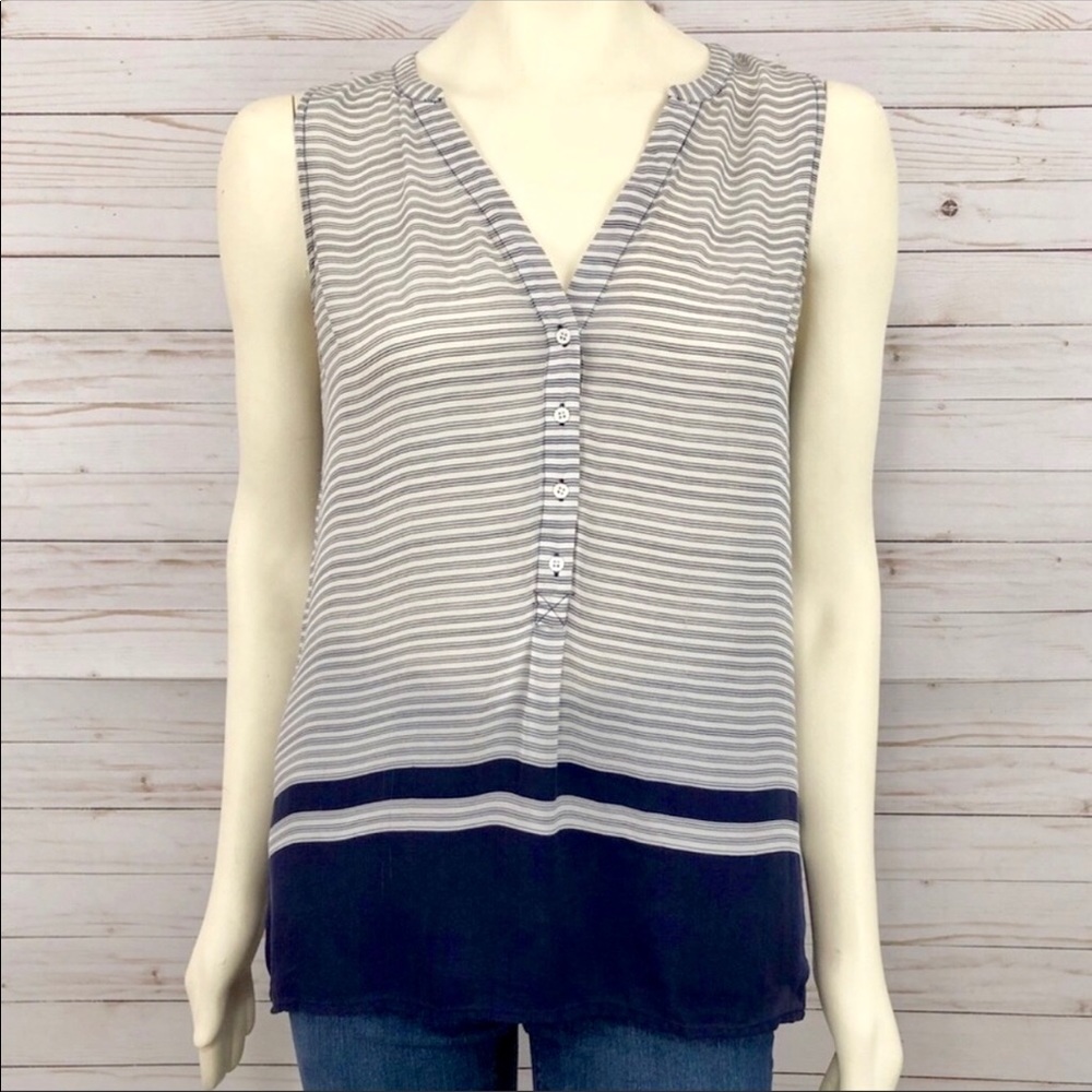 Joie Silk sleeveless striped top